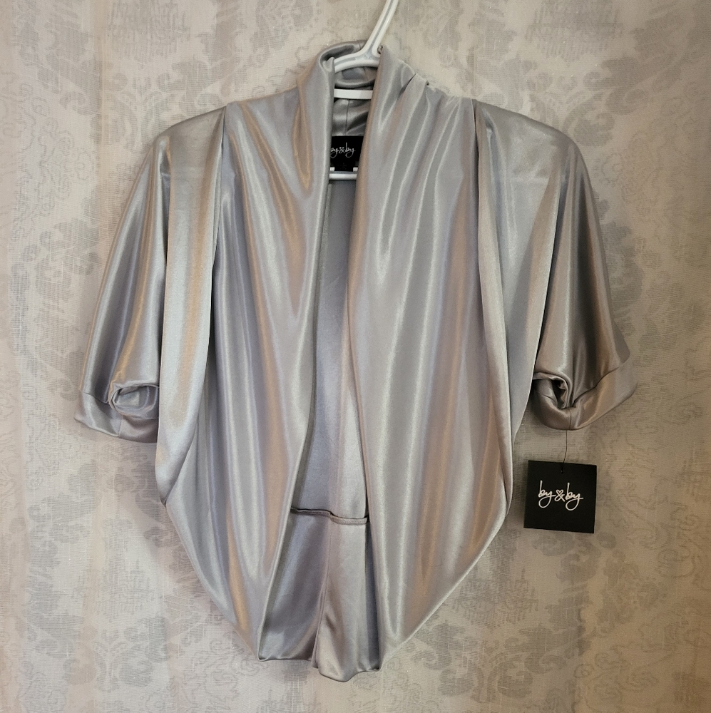 BY & BY Women's Silver Shrugs Cozie Size L